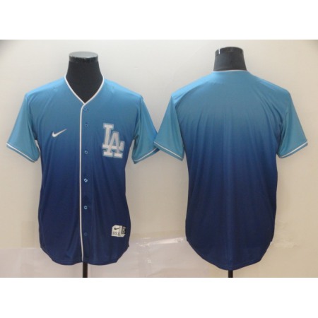 Men's Los Angeles Dodgers Blank Blue Fade Cooperstown Collection Legend Stitched MLB Jersey
