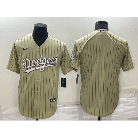 Men's Los Angeles Dodgers Blank Cream Cool Base Stitched Jersey