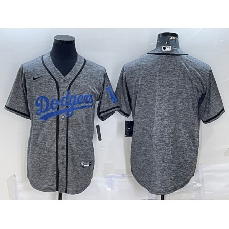 Men's Los Angeles Dodgers Blank Grey Cool Base Stitched Jersey