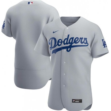 Men's Los Angeles Dodgers Blank Grey Flex Base Stitched Jersey