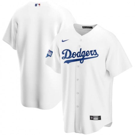 Men's Los Angeles Dodgers Blank White 2020 World Series Champions Home Patch Cool Base Stitched Jersey