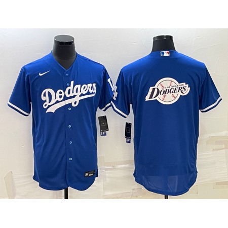 Men's Los Angeles Dodgers Blue Team Big Logo Flex Base Stitched Baseball Jersey