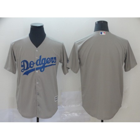 Men's Los Angeles Dodgers Gray Blank Cool Base Stitched MLB Jersey