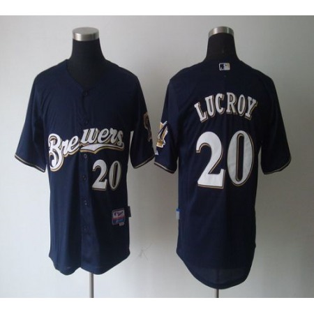 Brewers #20 Jonathan Lucroy Blue Cool Base Stitched MLB Jersey
