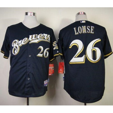 Brewers #26 Kyle Lohse Navy Blue Cool Base Stitched MLB Jersey
