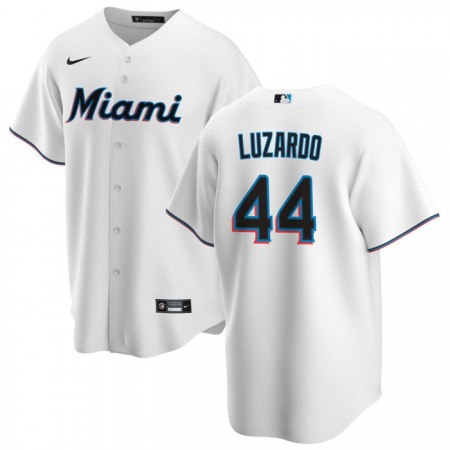 Men's Miami Marlins #44 Jesus Luzardo White Cool Base Stitched Baseball Jersey