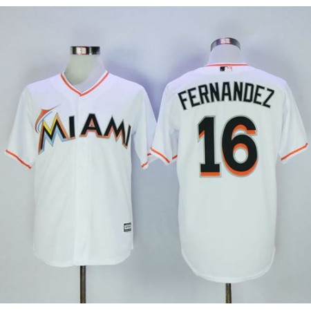 marlins #16 Jose Fernandez White New Cool Base Stitched MLB Jersey