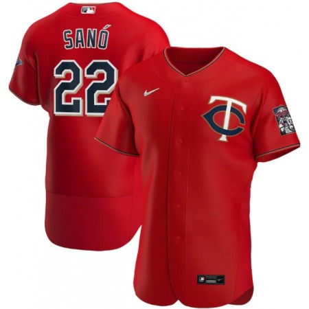 Men's Minnesota Twins #22 Miguel Sano Red Flex Base Stitched MLB Jersey