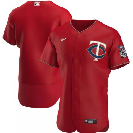 Men's Minnesota Twins Blank Red Flex Base Stitched MLB Jersey