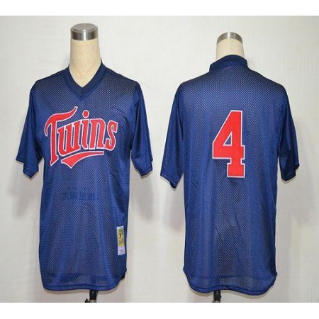 Mitchell And Ness 1996 Twins #4 Paul Molitor Navy Blue Stitched MLB Jersey