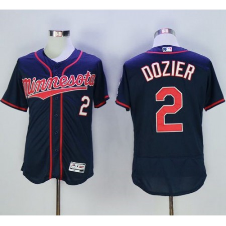 Twins #2 Brian Dozier Navy Blue Flexbase Authentic Collection Stitched MLB Jersey