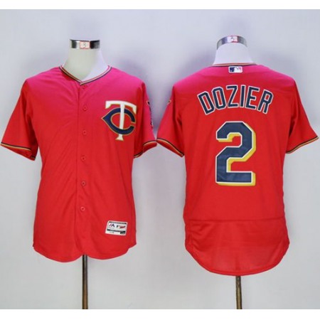 Twins #2 Brian Dozier Red Flexbase Authentic Collection Stitched MLB Jersey