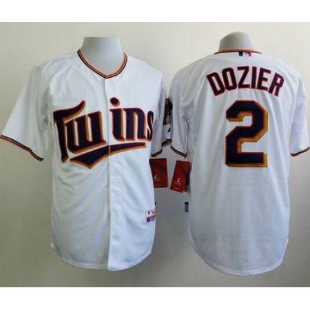 Twins #2 Brian Dozier White Home Cool Base Stitched MLB Jersey