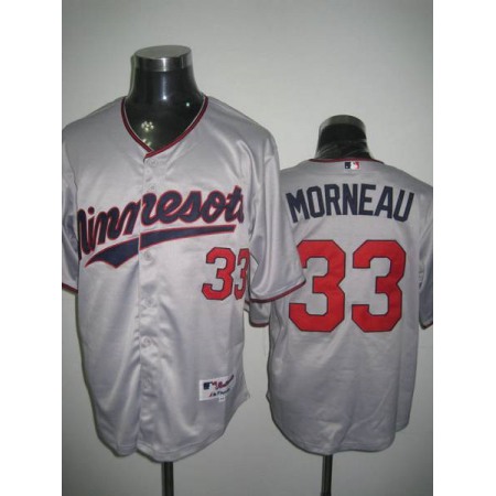 Twins #33 Justin Morneau Stitched Grey MLB Jersey