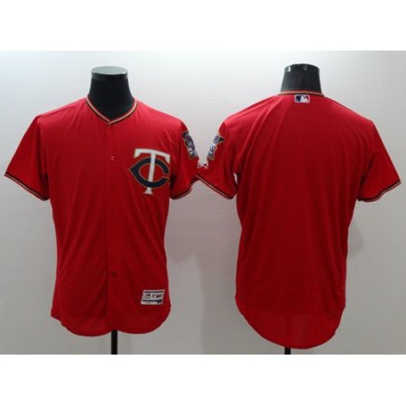 Twins Blank Red Flexbase Authentic Collection Stitched MLB Jersey