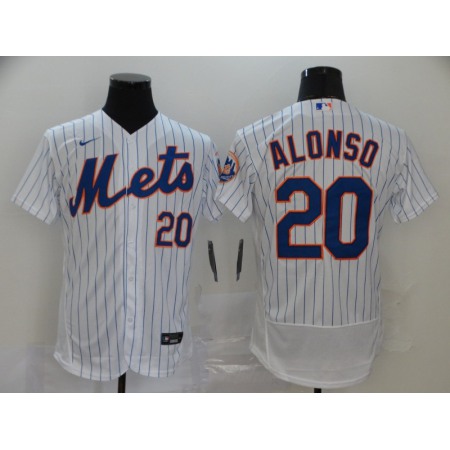 Men's New York Mets #20 Pete Alonso 2020 White Flex Base Stitched MLB Jersey