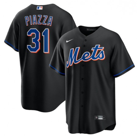 Men's New York Mets #31 Mike Piazza 2022 Black Cool Base Stitched Baseball Jersey