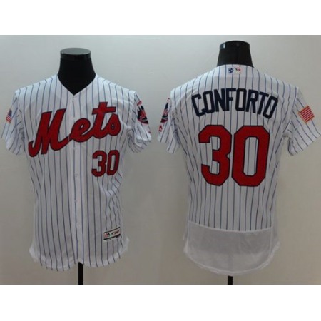Mets #30 Michael Conforto White(Blue Strip) Fashion Stars & Stripes Flexbase Authentic Stitched MLB Jersey