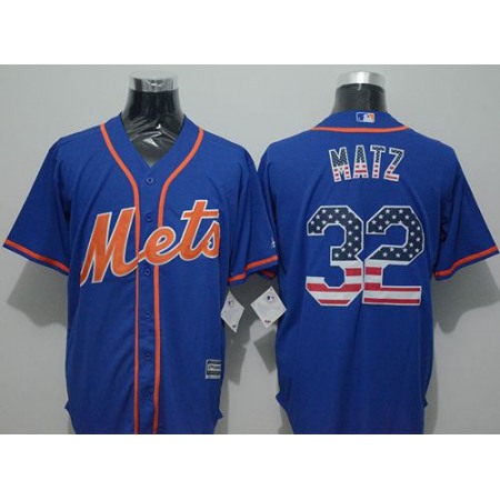 Mets #32 Steven Matz Blue USA Flag Fashion Stitched MLB Jersey