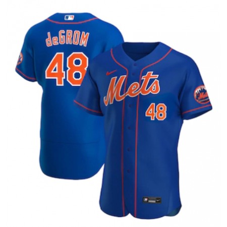Men's New York Mets #48 Jacob deGrom 2020 New Blue Flex Base Stitched MLB Jersey
