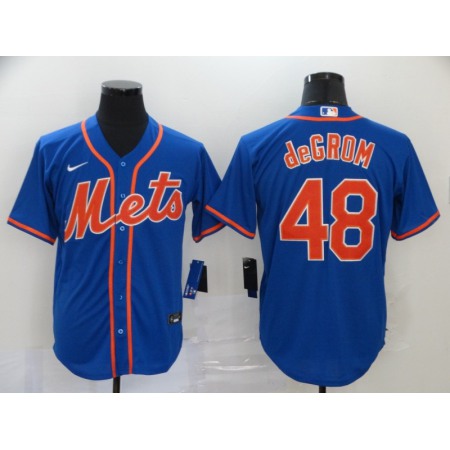 Men's New York Mets #48 Jacob deGrom Blue Cool Base Stitched MLB Jersey
