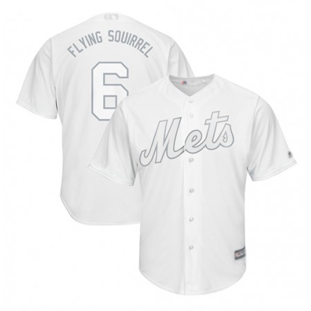 Men's New York Mets #6 Jeff McNeil "Flying Squirrel" White Cool Base Stitched Baseball Jersey