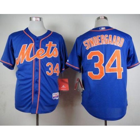 Mets #34 Noah Syndergaard Blue Alternate Home Cool Base Stitched MLB Jersey