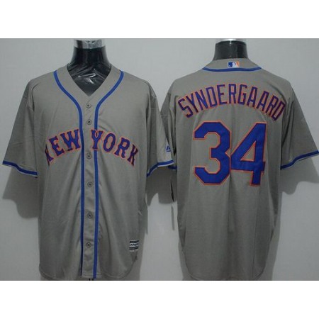 Mets #34 Noah Syndergaard Grey New Cool Base Stitched MLB Jersey