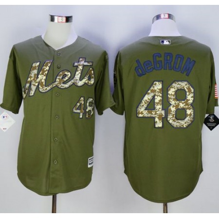 Mets #48 Jacob DeGrom Green Camo New Cool Base Stitched MLB Jersey