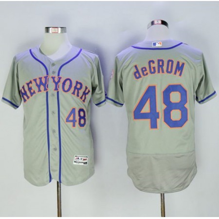 Mets #48 Jacob DeGrom Grey Flexbase Authentic Collection Stitched MLB Jersey