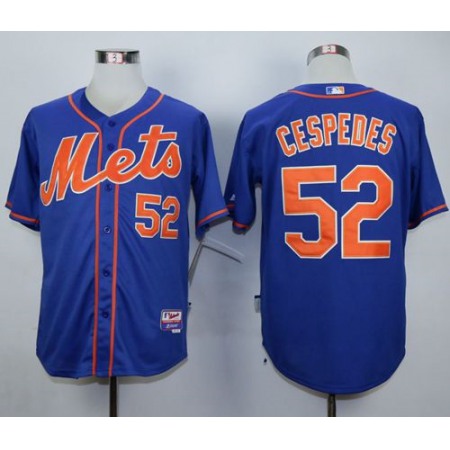 Mets #52 Yoenis Cespedes Blue Alternate Home Cool Base Stitched MLB Jersey