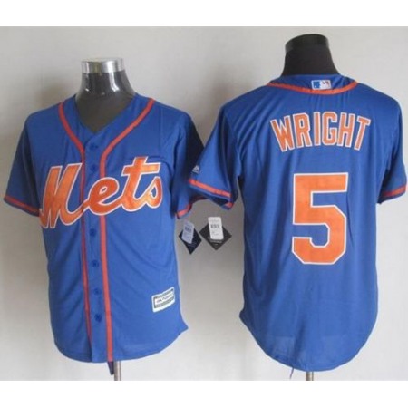 Mets #5 David Wright Blue Alternate Home New Cool Base Stitched MLB Jersey