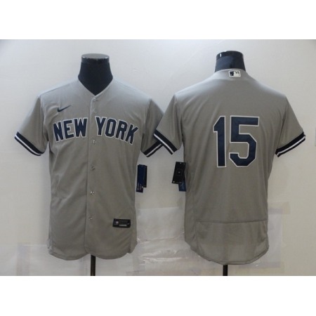 Men's New York Yankees #15 Thurman Munson Grey Flex Base Stitched Jersey