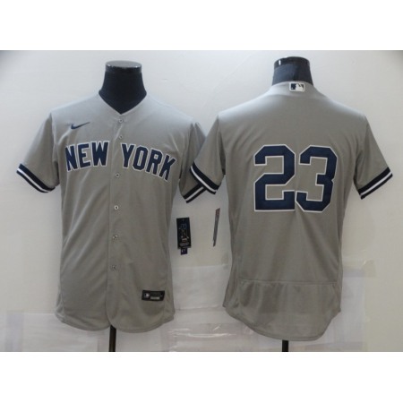 Men's New York Yankees #23 Don Mattingly Grey Flex Base Stitched Jersey