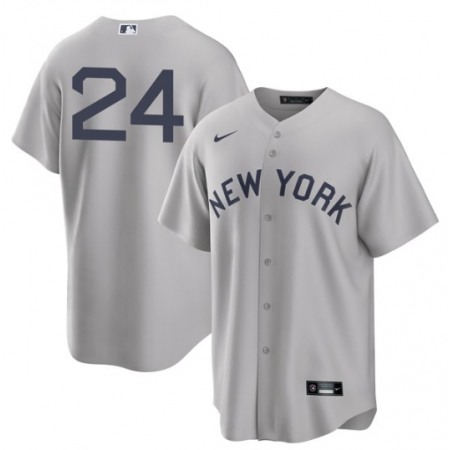 Men's New York Yankees #24 Gary Sanchez 2021 Grey Field of Dreams Cool Base Stitched Baseball Jersey