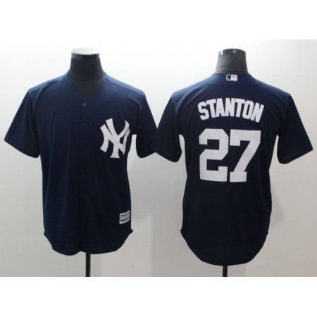 Men's New York Yankees #27 Giancarlo Stanton Navy Cool Base Stitched MLB Jersey