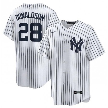 Men's New York Yankees #28 Josh Donaldson White Cool Base Stitched Baseball Jersey