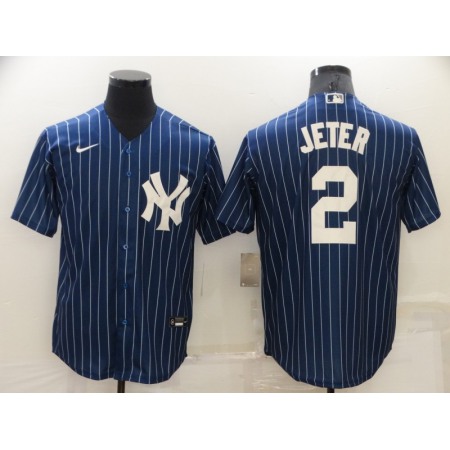 Men's New York Yankees #2 Derek Jeter Navy Cool Base Stitched Jersey