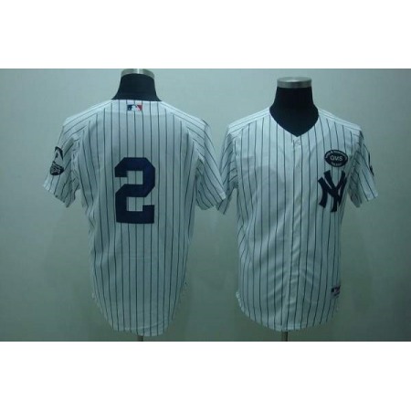 Yankees #2 Derek Jeter White GMS The Boss Stitched MLB Jersey