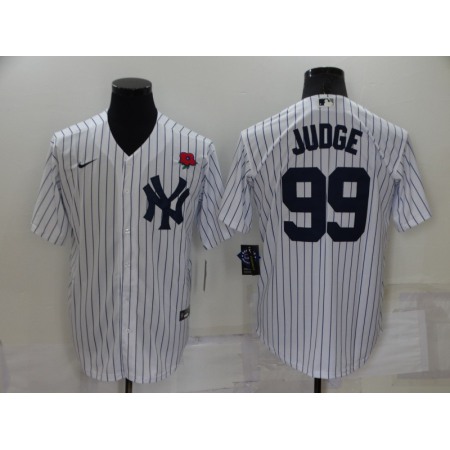 Men's New York Yankees #99 Aaron Judge White Cool Base Stitched Baseball Jersey