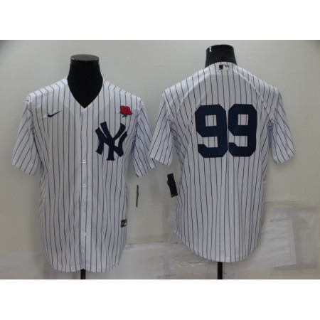 Men's New York Yankees #99 Aaron Judge White Cool Base Stitched Baseball Jersey