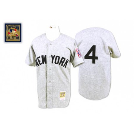 Mitchell And Ness 1939 Yankees #4 Lou Gehrig Grey Stitched MLB Jersey