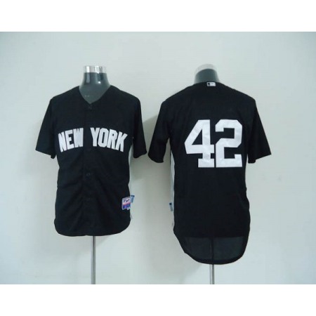 Yankees #42 Mariano Rivera Black 2011 Road Cool Base BP Stitched MLB Jersey