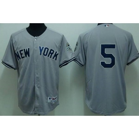 Yankees #5 Joe DiMaggio Stitched Grey MLB Jersey