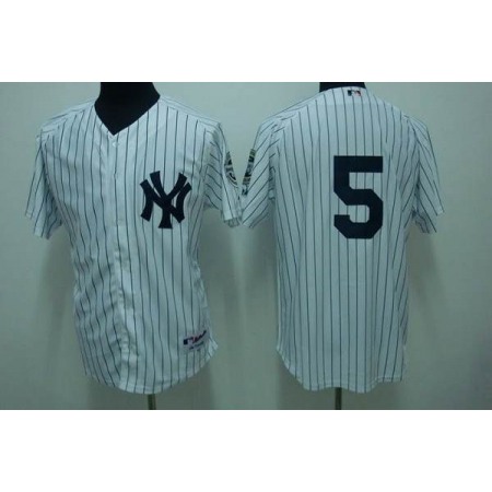 Yankees #5 Joe DiMaggio Stitched White MLB Jersey