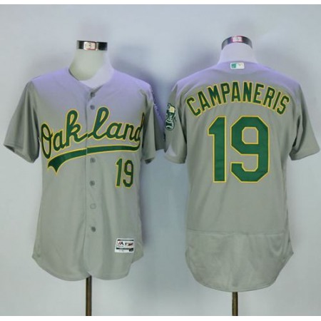 Athletics #19 Bert Campaneris Grey Flexbase Authentic Collection Stitched MLB Jersey