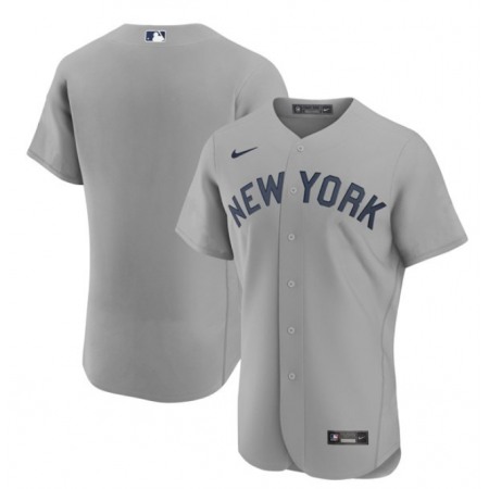 Men's New York Yankees Blank 2021 Grey Field of Dreams Flex Base Stitched Baseball Jersey