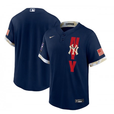 Men's New York Yankees Blank 2021 Navy All-Star Cool Base Stitched MLB Jersey