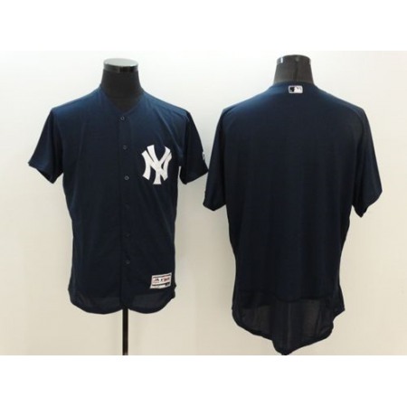 Yankees Blank Navy Blue Flexbase Authentic Collection Stitched MLB Jersey