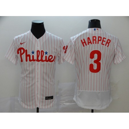 Men's Philadelphia Phillies #3 Bryce Harper White Flex Base Stitched MLB Jersey